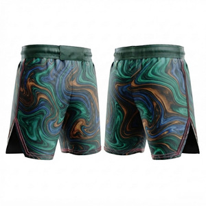 Shorts de compression de boxe pour hommes, respirants, 100 % polyester, imprimé sublimation églantier celtique vert, coupe athlétique, arts martiaux mixtes - Product Image 4