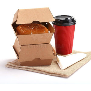 Caja de hamburguesas corrugada Logotipo personalizado y caja de hamburguesas de tamaño para venta en línea - Product Image 1