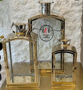 Linterna de suelo de diseño único con acabado dorado de lujo festivo Ramadán Eid Hajj vajilla decorativa para fiestas decoraciones de mesa - Product Image 6