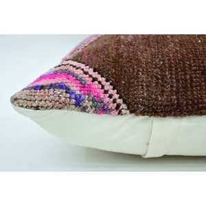 Almohada tejida Kantha de lana de retazos Multicolor de 18x18 pulgadas con patrón Vintage antideslizante ecológico extraíble y lavable - Product Image 4