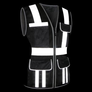 Chaleco reflectante de seguridad para hombre, de alta visibilidad, de lona transpirable, ropa de seguridad vial de verano con relleno de algodón - Product Image 5