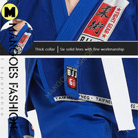 Uniforme de Jiu Jitsu Brasileño y MMA Ligero, Transpirable, de Secado Rápido, 240g, Unisex, Preencogido, para Grappling, 100% Algodón, Color Azul, Envío Gratis