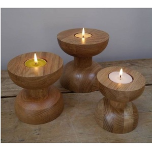 2 Piece Luxury <b>Tealight</b> Holder Wood Tableware Decorative Home Wedding Candleholder on Sale - Product Image 3