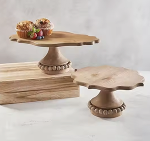 Ensemble de supports à gâteau ronds en bois à usage domestique pour la fête de mariage d'Inde - Product Image 4