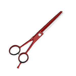 Customized Barber <b>Thinning</b> Shears Maroon Color <b>Hair</b> <b>Thinning</b> Beauty Salon <b>Scissors</b> Sharp Edge <b>Scissor</b> With Black Rubber Ring - Product Image 2