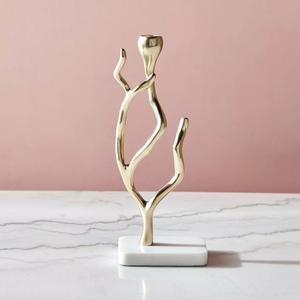 Candelabro de Metal de calidad superior Pilar Chapado en oro Portavelas de aluminio Decoración de Navidad Mesa Portavelas hecho a mano - Product Image 4