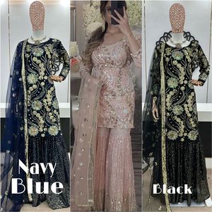 Ropa india y pakistaní Gharara diseños Punjabi Girl Sexy hermoso Salwar traje cuello diseños Sarara mujer vestido al por mayor - Product Image 2
