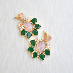 Pendientes de Latón Natural con Piedras Semipreciosas Naturales de Primera Calidad, Textura Mate de Latón, Sin Níquel, Duraderos, Alta Calidad, para Exportación - Product Image 5