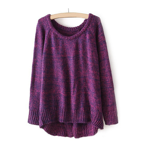 Femmes acrylique solide motif à manches longues O cou pull haute qualité Anti-boulochage respirant automne hiver mode décontracté - Product Image 6