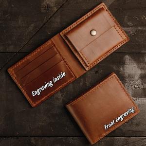 Billeteras de bolsillo frontal minimalistas de cuero genuino delgadas con bloqueo personalizado para hombres con clip para dinero regalo fino monedero Vintage - Product Image 2