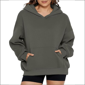 Sweat à capuche surdimensionné pour femmes 100% coton de haute qualité Sweat à capuche d'hiver lourd personnalisé avec style décontracté et courte longueur - Product Image 4