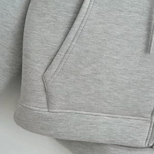 Vente en gros de sweat-shirts à capuche zippés noirs pour hommes, veste en molleton unie, sweat-shirt à fermeture éclair en coton épais pour hommes et femmes, vêtements décontractés d'hiver, streetwear - Product Image 5