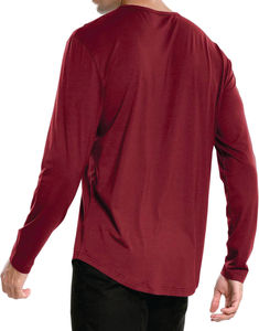 Crew Fitness Camiseta de manga larga de poliéster 100% para hombre Calidad superior Impreso digital Bordado fino Transpirable Secado rápido - Product Image 5