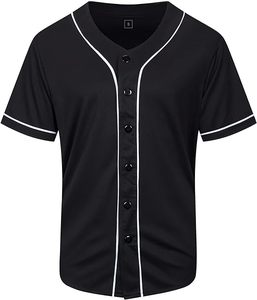 Camiseta de béisbol OEM para hombre, camisetas con botones, manga corta, Hipster, hip hop, uniformes deportivos, camisetas de béisbol personalizadas - Product Image 1