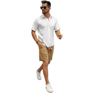 Pantalones cortos con cordón de cintura elástica informal para hombre de moda callejera pantalones cortos casuales ligeros de verano con bolsillos - Product Image 1