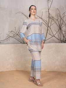 Ensemble de cordon imprimé en rayonne viscose 100% de qualité supérieure, spécial été pour les femmes, ensemble de cordon modeste pour la vente à l'exportation - Product Image 6