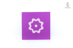 Carte de voeux artisanale en papier 3D violet et rose avec cadeau souvenir de fleurs vietnamiennes pour des occasions spéciales - Product Image 2