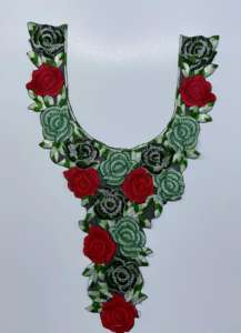 Encolure en dentelle gracieuse avec broderie de fil et de paillettes Style à coudre pour vêtements fantaisie Sarees Robes Blouse Kurti Robes - Product Image 4