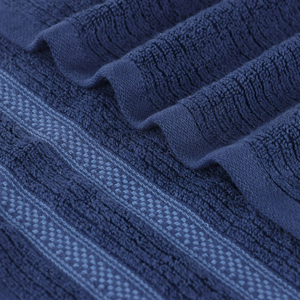 Ensemble de serviettes de bain de luxe en fibre de bambou 100% Design rayé Séchage rapide Épais et respirant Écologique Absorbant de spa respectueux de la peau - Product Image 2