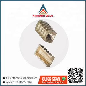 สลักเกลียวทองเหลืองขัดเงาด้วยด้าย M3ตัวแทรกการขึ้นรูปหกเหลี่ยมทองเหลืองแบบหมุน - Product Image 2