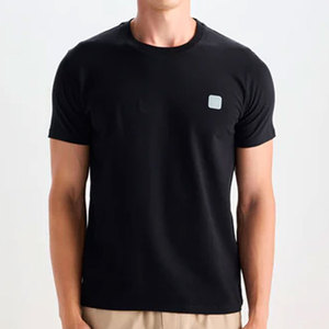 เสื้อยืดแขนยาวเข้ารูปสำหรับผู้ชายเสื้อยืดคอกลมลายทางผ้าคอตตอน Supima สำหรับ100% - Product Image 1