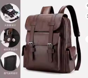 Sac à dos en cuir multifonctionnel de luxe personnalisé unisexe, sac pour ordinateur portable d'affaires, fermeture à glissière, sac à dos élégant pour étudiants, tissu 800g - Product Image 2