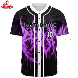 Impresión personalizada 100% Poliéster Ropa deportiva Colores contrastantes Venta al por mayor Ropa de béisbol en blanco Unisex Jersey de béisbol de secado rápido - Product Image 1