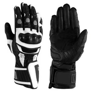 2026 New Arrival Genuine Leather Motorcycle <b>Gloves</b> with CE Certified Carbon Fiber Knuckle Protection - <b>Touchscreen</b> Compatible - Product Image 1