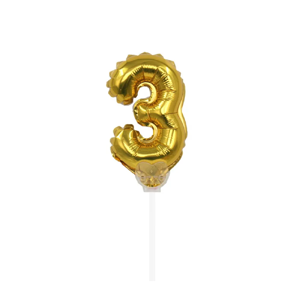 بالونات للديك 5 بوصة بلون ذهبي رقم 3 مع ملصق 50 بالون/ مجموعة بالونات من الرقائق متعددة الألوان مستلزمات الحفلات
