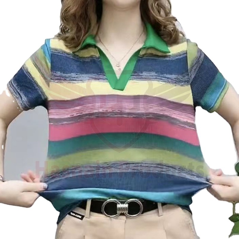 Women's Radiate Positivity Rainbow T-Shirt - Short Sleeve Graphic Tee For Summer & Casual Wear - View #8