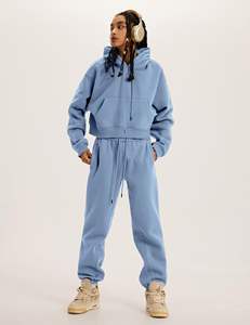 Super Unisexe Survêtement Chaud à Capuche avec Fermeture Éclair Conception Personnalisée Veste Coupe-Vent pour Hommes Femmes Ensemble de Jogging Décontracté Motif Imprimé - Product Image 5