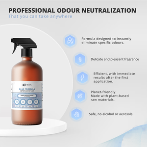 Neutralizador de Olores en Aerosol Intenso Fórmula Azul: Olores de Sudor, Heces, Humo y Solventes - Tambor de 25 kg - Concentrado - Product Image 4