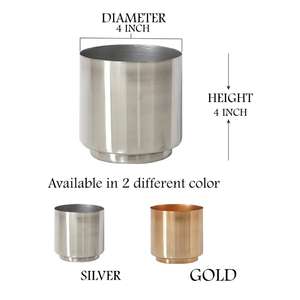 Pot de fleurs en métal finition or classique, design luxueux, parfait pour la décoration de la maison et du jardin, vases et jardinières élégants - Product Image 5