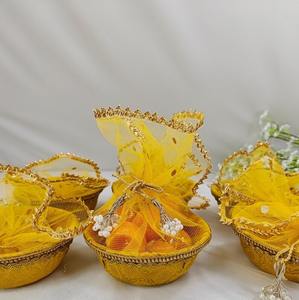 ของขวัญตาข่ายห่อชามหวานของขวัญงานแต่งงานอินเดีย haldi Mehndi ของขวัญคริสต์มาสดิวาลีกล่องเครื่องประดับงานเลี้ยงพิธีขึ้นบ้านใหม่ - Product Image 3
