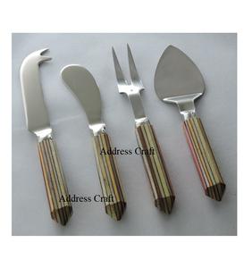 Trancheuse à fromage à manche en bois de designer, ensemble de fromage en acier inoxydable, fourchette et épandeur, ustensiles de cuisine - Product Image 6