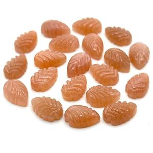 Cuentas de Piedra Lunar Melocotón en Forma de Hoja Talladas a Mano de 14 MM para la Elaboración de Joyas - Product Image 2