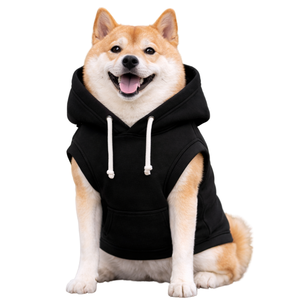 Black <b>Dog</b> Hoodie Solid Color Pet Sweatshirt Cozy Warm Pullover Hoodie <b>for</b> <b>Dogs</b> and Puppies - Product Image 1