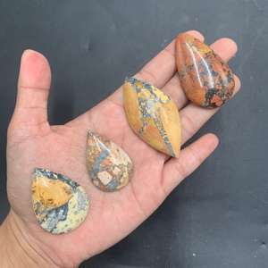 Cabochon de jaspe Maligano naturel de qualité supérieure d'Indonésie, motifs multicolores uniques en formes de cœur, d'ovale, de larme et de formes libres - Product Image 1