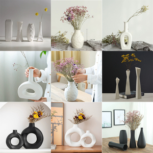 Florero de <span class=keywords><strong>cerámica</strong></span> blanco decorativo de la decoración moderna del hogar del precio de fábrica al por <span class=keywords><strong>mayor</strong></span> - Product Image 3