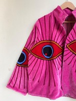 Velours rose coton unisexe mauvais œil Boho veste d'hiver haute qualité broderie vêtements d'extérieur décontractés superposition cadeau de fête