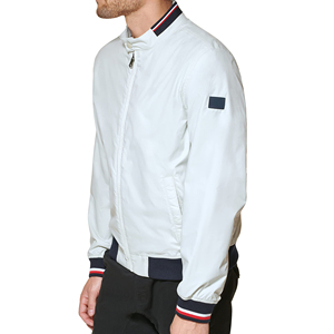 Blouson bomber matelassé robuste et personnalisable avec logo frontal, coupe ajustée, en toile, col montant, pour l'hiver - Product Image 2
