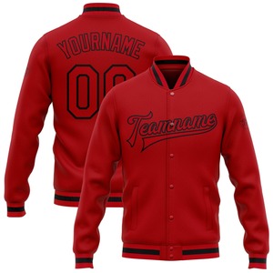 Industria directa al por mayor de invierno casual personalizado negro blanco-naranja bombardero Full-Snap Varsity Letterman chaqueta de dos tonos - Product Image 5