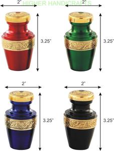 Urna de cremación de recuerdo griega de latón hecha a mano, Mini suministros funerarios de Metal para cenizas, hermosa opción conmemorativa - Product Image 4