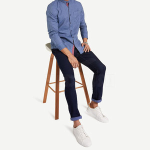 Pantalones vaqueros de hombre hechos a medida en estilo sólido Etiqueta privada más vendida en buena calidad para otoño y verano Tamaño adulto - Product Image 3