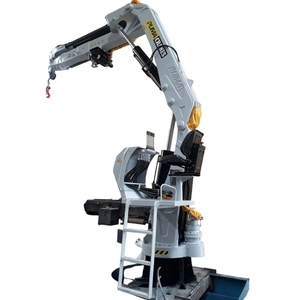 Grúa de pluma de nudillo hidráulica de cubierta plegable de capacidad de 6 toneladas, momento de alta carga, nueva bomba, rodamiento de motor de Astillero de construcción marina - Product Image 1