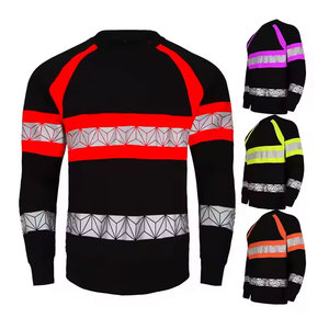 Jersey de bloque de color de alta visibilidad, Camisa de algodón de seguridad, suéter de cuello redondo, manga larga reflectante, ropa de trabajo de alta visibilidad, sudadera - Product Image 1