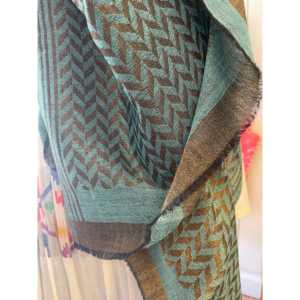 Bufanda de lana de invierno con diseño de zigzag y zari para niñas, estilo liso de punto largo con diseño de pulverización - Product Image 4