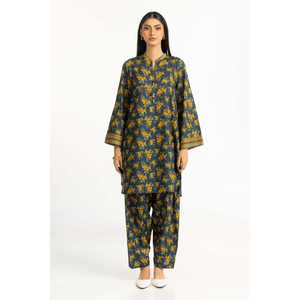 Conjunto de Dos Piezas Casual Estampado en Verde Azulado para Mujer, Atuendo de Primavera/Verano XS/XS, Top de Manga Tres Cuartos - Product Image 5