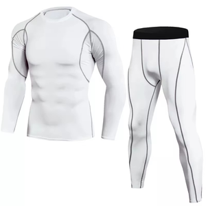 Alta demanda transpirable Rash Guard Unisex Fitness gimnasio manga larga diseño personalizado compresión impresa Spandex/poliéster deportes - Product Image 1