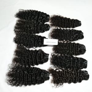 Paquets birmans crépus afro bouclés traitement chimique brut à cuticules alignées Aucune Extensions Double trame cheveux humains vietnamiens - Product Image 5